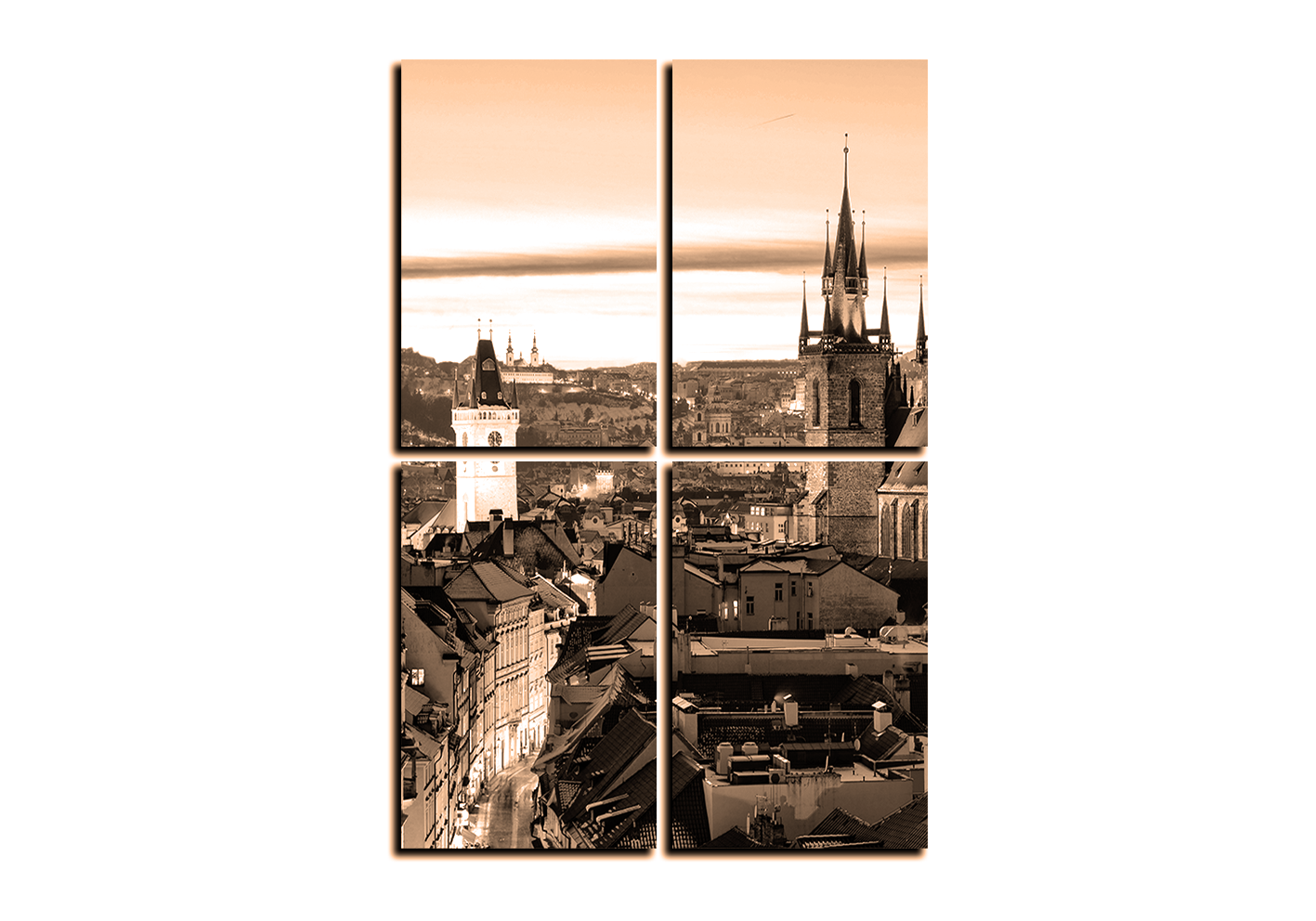 Obraz na plátně - Panoramatický pohled na starú Prahu - obdélník Obraz na plátně - Panoramatický pohled na starú Prahu - obdélník